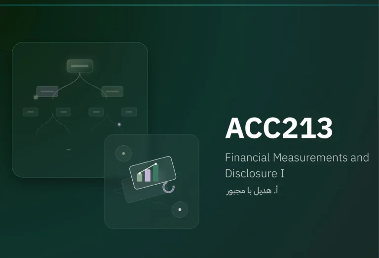 ACC213: Financial Measurements and Disclosure 1